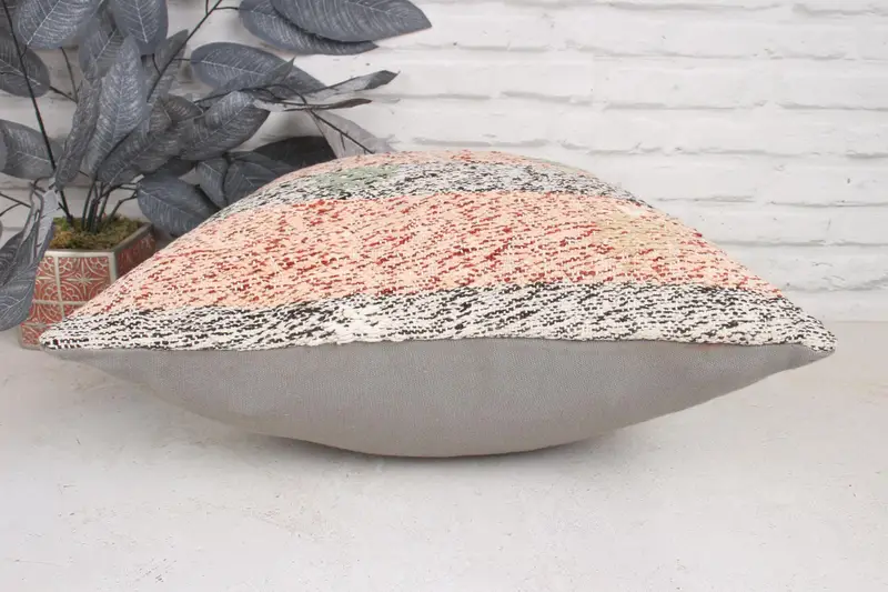 Decorativa Bolster Pillow Sham, caja de cojín apagada, caja de almohada, almohada para sofá, Sala de almohada rosa de 20x20, Shilim Cushion Sham, almohada de kilim vintage vintage - 5