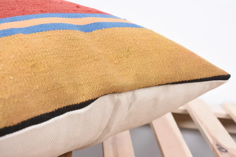 Ethnical Kilim Rug Pillow, Tribal Pillow Sham, Vintage Pillow, Oriental Cushion, Interior Designer Pillow, Pillow, 18x18 Red Pillow Cover - 7
