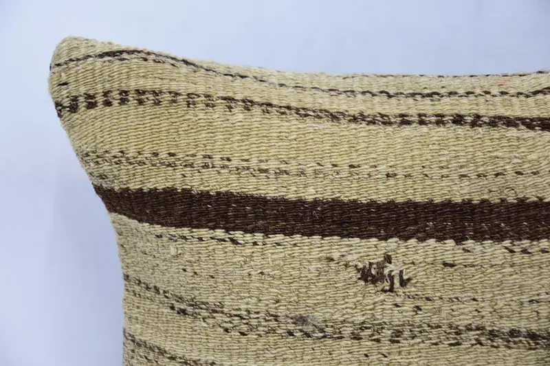 Turkish Pillow, Natural Pillow Sham, Ethnical Kilim Rug Pillow, Vintage Kilim Throw Pillow, Cushion, 16x16 Beige Pillow Case - 2