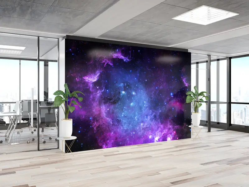 Starry Mural, Nature Wallpaper, View Wall Decor, Starry Sky Mural, Sky Wallpaper, Space Wall Painting, Night Mural, Milky Way Wall Painting, - 4