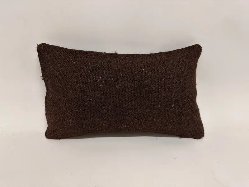 Brown Southwestern Embroidered Pillow, 12x20 Inches Throw Pillow - 1