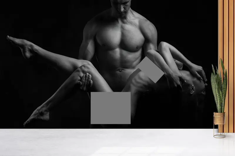 Sexy Couple Photo, 3d Wall Paper, Bedroom Wall Decor, Bright Wall Paper, Nude Wall Paper, Modern Wall Paper, Erotic Couple Decor, Mature Art - 1