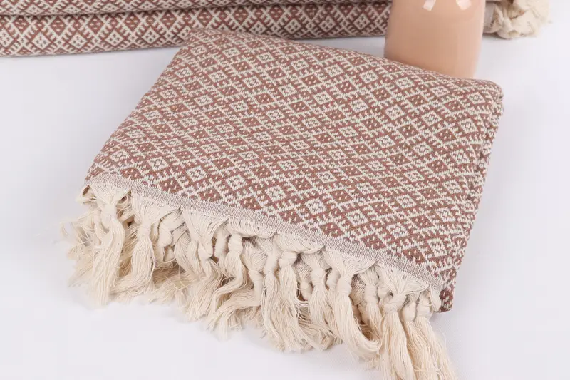 Custom Beach Towel, Beach Towel Gift, Personalize Gift, Sand-free towel, Sand-resistant Turkish towel for the beach, 70x40 Cotton Diamond Towel - 5