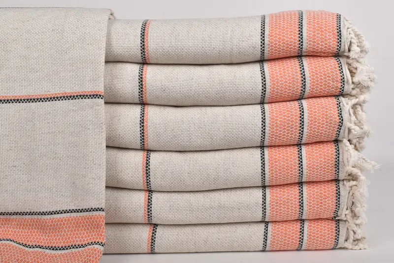 Monogram Blanket, Family Gift Basket, Turkish Blanket, 104x96 Cotton Striped Towel, Valentines Gift, Custom Wedding Gifts, Turkish Cotton Blanket - 1