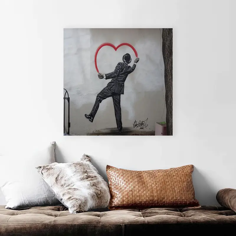Elegant Printed Glass: Love Graffiti Valentine's Day Gift
