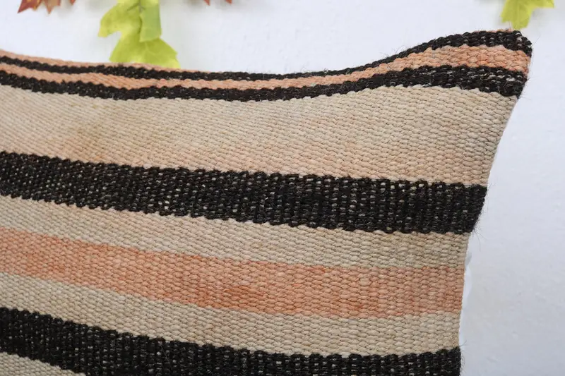 Ottoman Pillow Cover, 16x24 Beige Pillow Case, Boho Pillow, Cushion Cover, Cotton Cushion Cover, Ethnical Kilim Rug Pillow, Vintage Kilim Pillow - 5