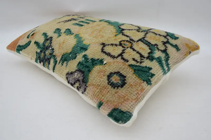 Vintage Kilim Pillow, Pattern Throw Cushion Cover, Interior Designer Pillow, Vintage Pillow, 12x20 Beige Cushion Cover, Pillow Cover - 6