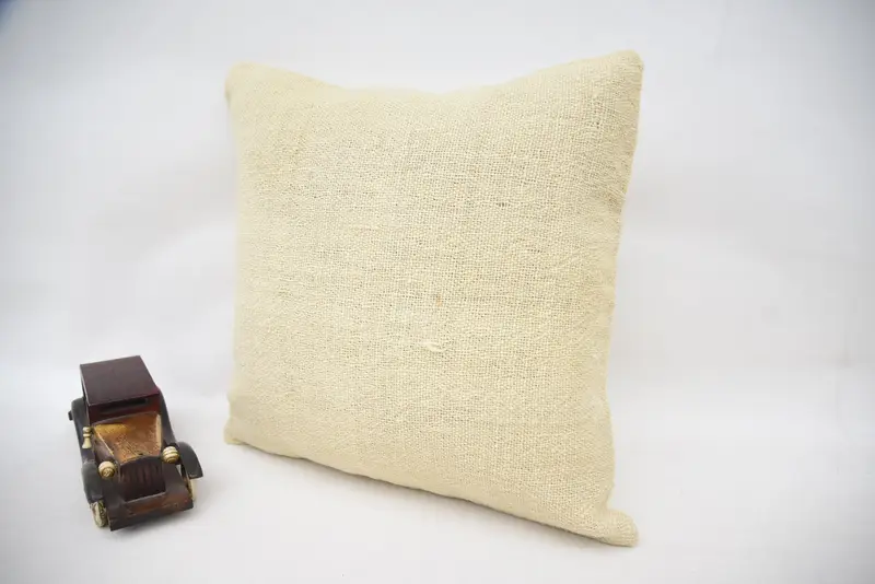 Knitted Pillow Case, Turkish Pillow, Neutral Throw Cushion, Rustic Cushion, Pillow for Couch, Cushion, 16x16 Beige Cushion Case, Antique Pillows - 3