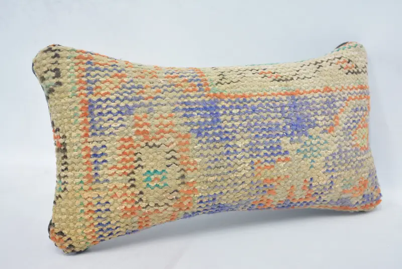 Garden Cushion Cover, Gift Pillow, Meditation Pillow Case, 8x16 Blue Cushion, Turkish Pillow, Pillow for Sofa, Ikat Pillow Sham, Cushion Cover - 3