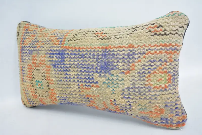 Garden Cushion Cover, Gift Pillow, Meditation Pillow Case, 8x16 Blue Cushion, Turkish Pillow, Pillow for Sofa, Ikat Pillow Sham, Cushion Cover - 4