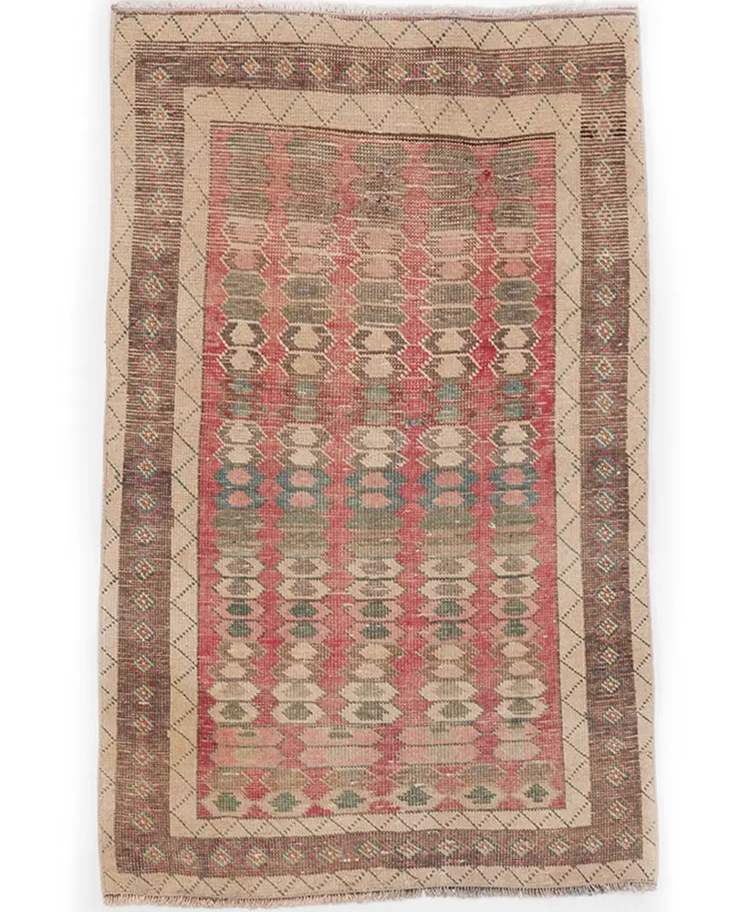 Pink Abstract Rug, 2.9x4.5 ft Elegant Decor