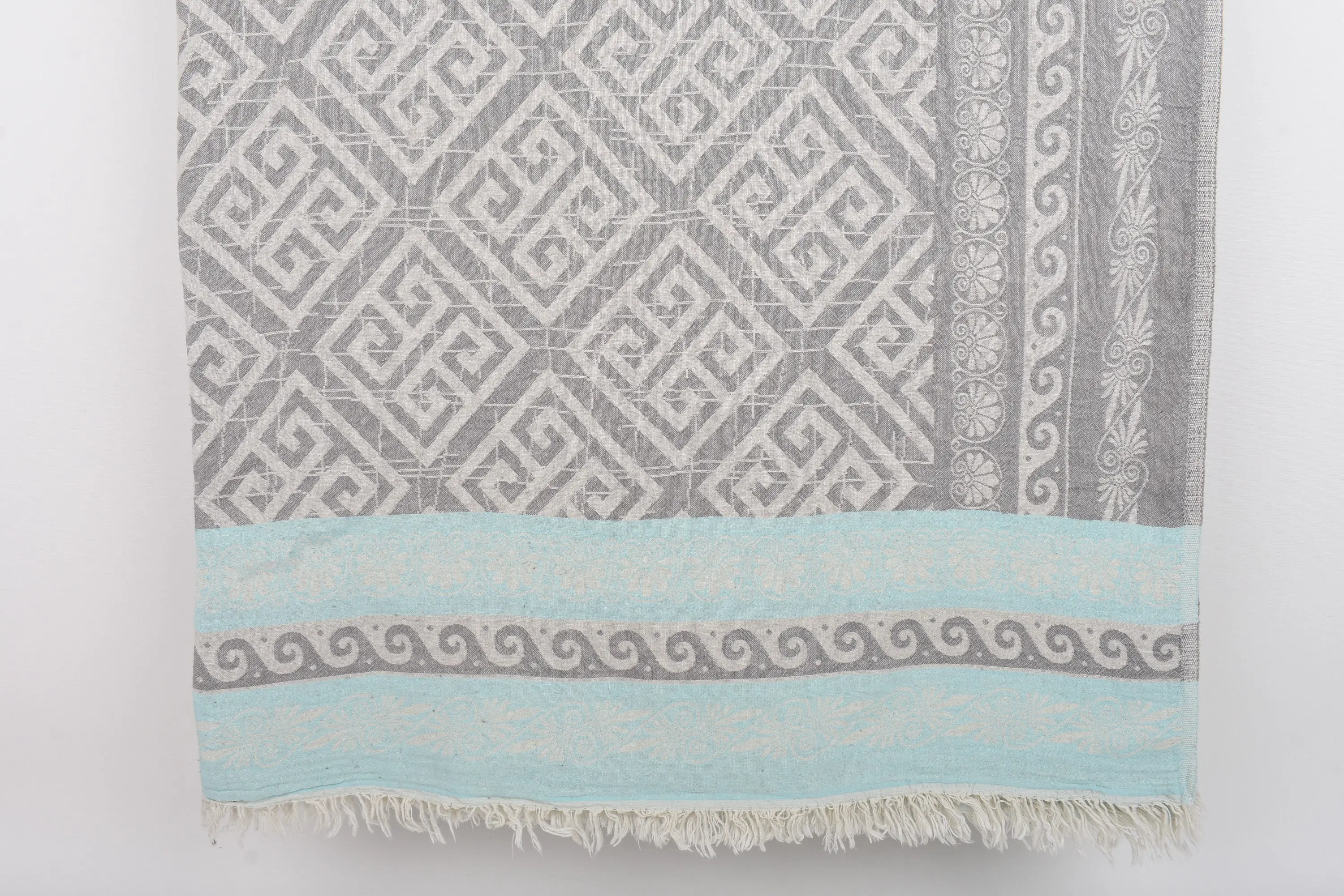 Couch Throw Organic Cotton Boho Throw Blanket, 69x56 Inches - 1