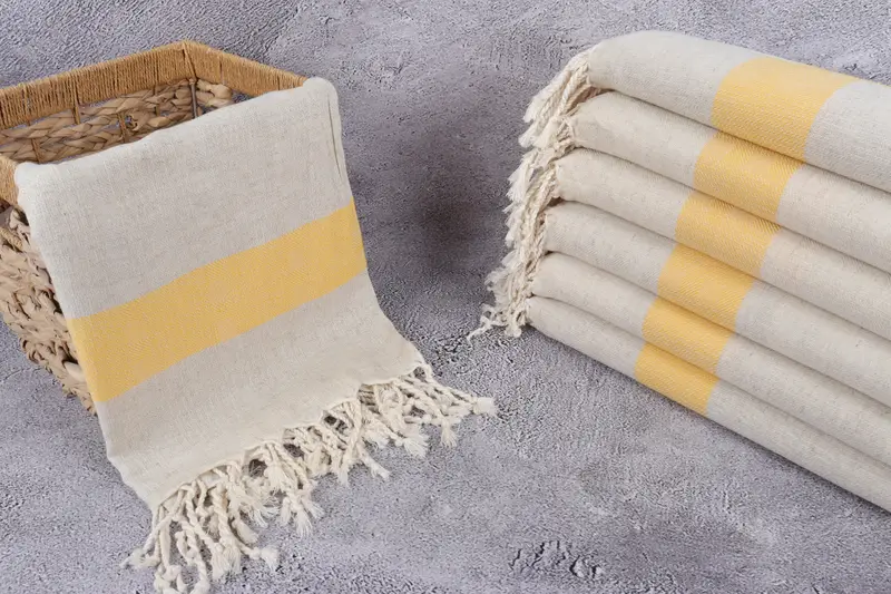 Quick-dry towel, Wedding Day Gift For Bride, Personalized Gift, 70x36 Linen Striped Towel, Turkish Towel Beach, Monogram Turkish Bath Towel - 3