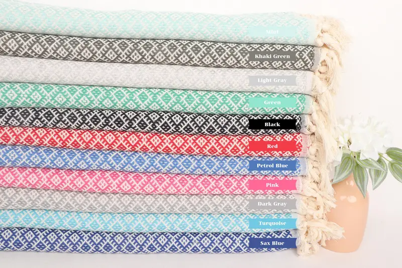Bachelorette Party Decorations, Bridesmaid Gifts, 38x20 Cotton Diamond Towel, Monogram Kitchen Towel, Personalized Dish Towel, Wedding Gifts Towel - 1