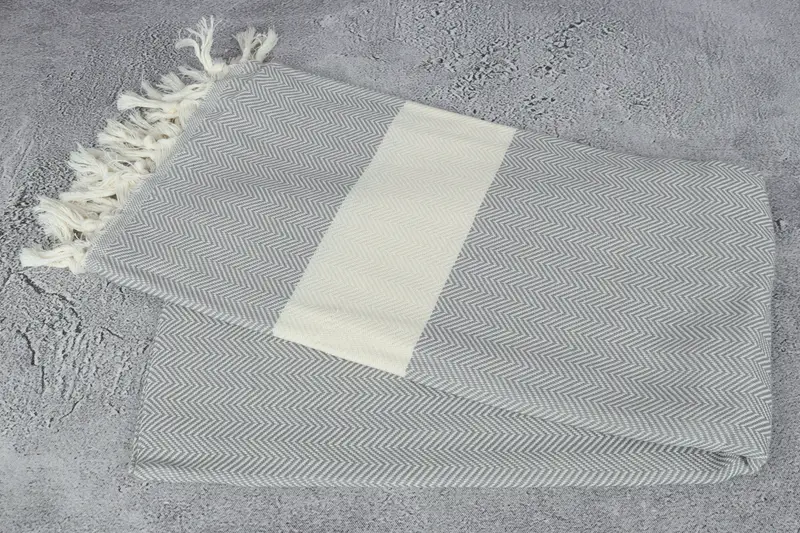 Turkish Towel Beach, Custom Gifts, Beach Size Towel, Hammam towel, Organic towel, Turkish Bath Towel USA, 70x40 Cotton Herringbone Towel - 6