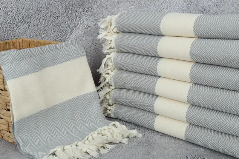 Turkish Towel Beach, Custom Gifts, Beach Size Towel, Hammam towel, Organic towel, Turkish Bath Towel USA, 70x40 Cotton Herringbone Towel - 3