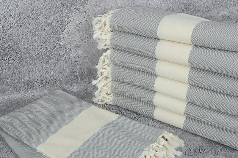 Turkish Towel Beach, Custom Gifts, Beach Size Towel, Hammam towel, Organic towel, Turkish Bath Towel USA, 70x40 Cotton Herringbone Towel - 2