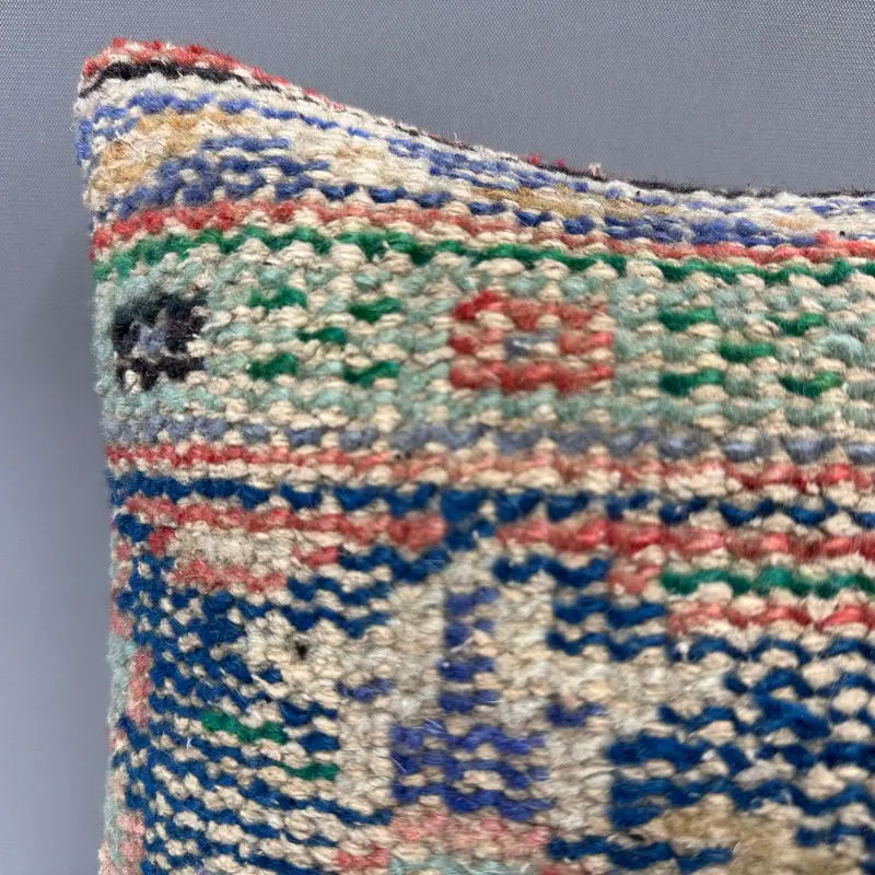 Pillow for Couch, Pillow, Boho Pillow, Kilim Pillow Cover, Customized Cushion Case, 12x12 Blue Pillow Sham, Car Cushion Case - 5