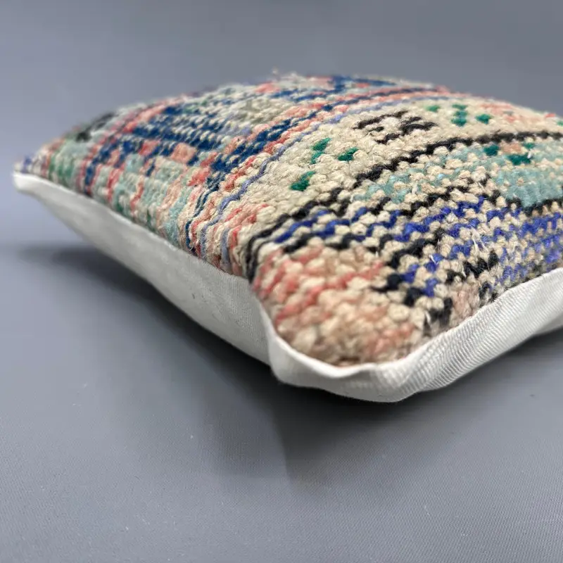 Pillow for Couch, Pillow, Boho Pillow, Kilim Pillow Cover, Customized Cushion Case, 12x12 Blue Pillow Sham, Car Cushion Case - 6