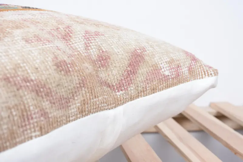 Outdoor Bolster Cushion Case, Shabby Chic Pillow Cover, 20x20 Beige Pillow, Gift Pillow, Pillow Sham, Turkish Kilim Pillow, Interior Designer Pillow - 7