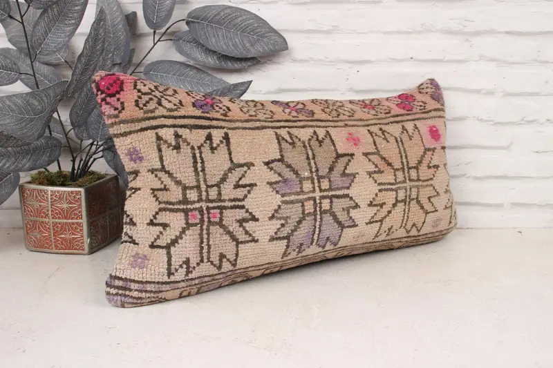 12x24 Beige Pillow Case, Gift Pillow, Hippie Throw Cushion Case, Vintage Kilim Pillow, Interior Designer Pillow, Traditional Pillow, Cushion Case - 3