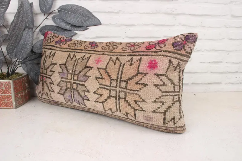 12x24 Beige Pillow Case, Gift Pillow, Hippie Throw Cushion Case, Vintage Kilim Pillow, Interior Designer Pillow, Traditional Pillow, Cushion Case - 4