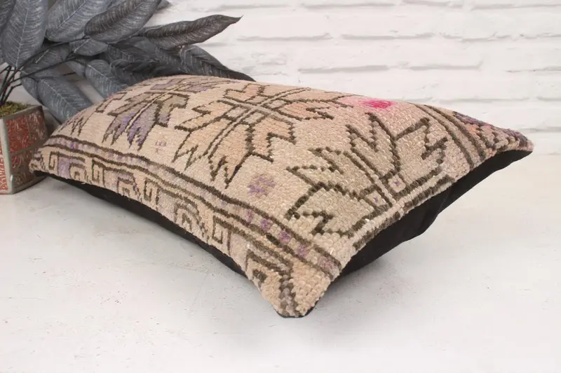 12x24 Beige Pillow Case, Gift Pillow, Hippie Throw Cushion Case, Vintage Kilim Pillow, Interior Designer Pillow, Traditional Pillow, Cushion Case - 6