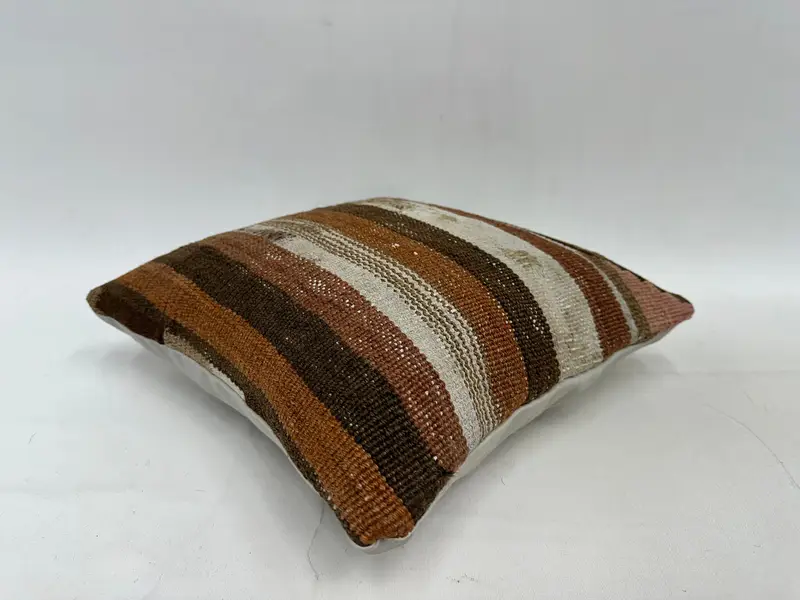 14x14 Brown Cushion Cover, Cozy Throw Cushion Case, Office Chair Pillow, Couch Pillow Cover, Gift Pillow, Pillow, Boho Pillow, Turkish Pillow - 6