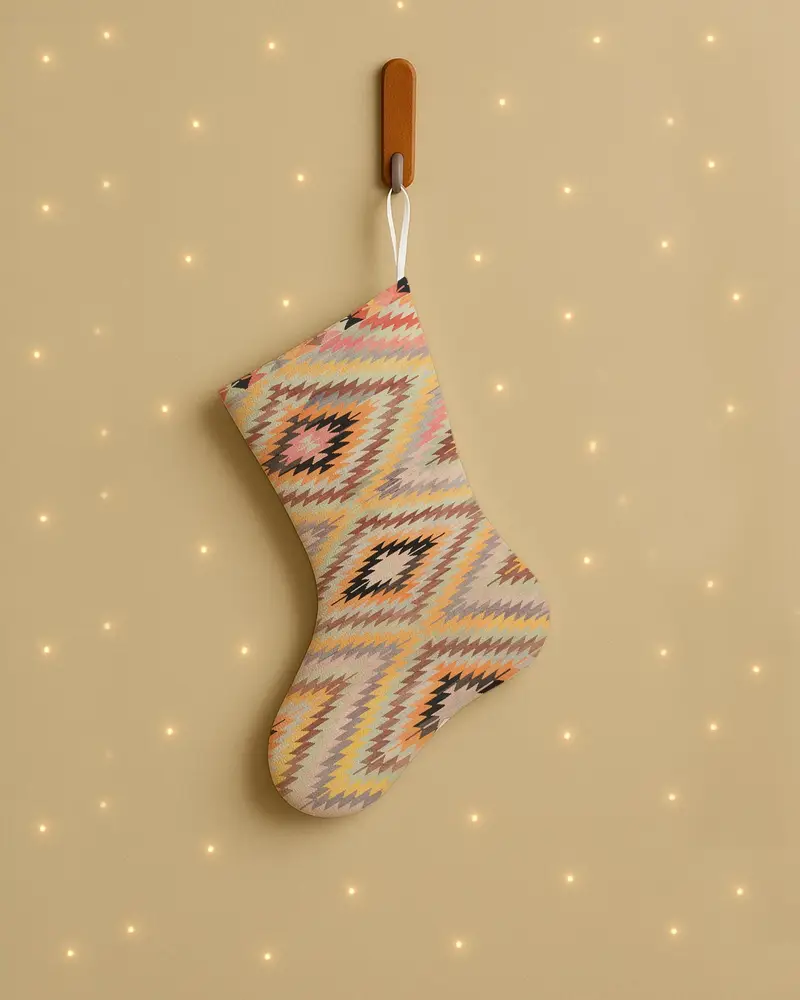 Medias de adornos navideños marrones y amarillos, decoración navideña de 20 pulgadas de ancho