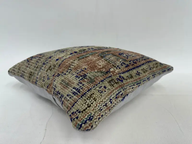 14x14 Beige Cushion Case, Handmade Kilim Cushion, Kilim Pillow, Handmade Throw Pillow Case, Antique Pillows, Pillow, Armchair Cushion - 7