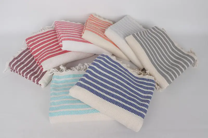Cotton towel, Beach Towel Gift, Fringed Turkish towel for poolside, Family Gift, Bridal Shower Gift, Guest Towel, 70x40 Cotton Striped Towel - 3