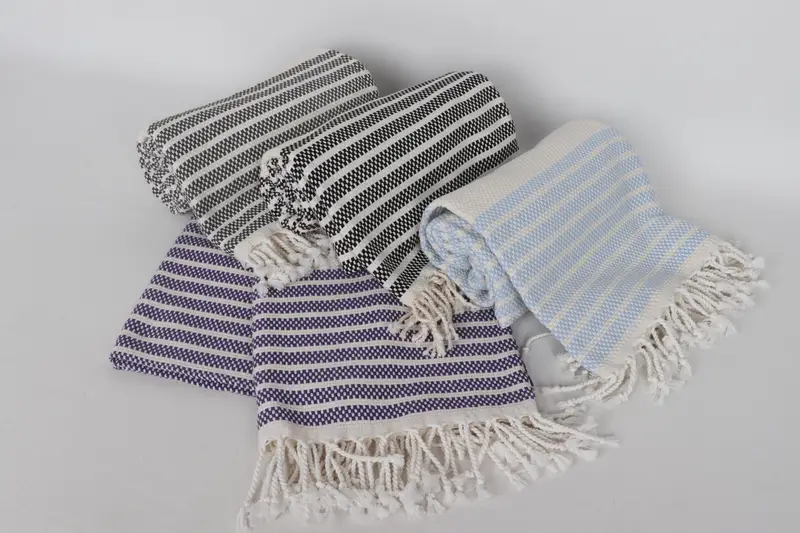 Cotton towel, Beach Towel Gift, Fringed Turkish towel for poolside, Family Gift, Bridal Shower Gift, Guest Towel, 70x40 Cotton Striped Towel - 5