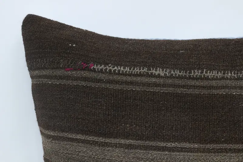 Turkish Kilim Pillow, Aztec Cushion Case, Kilim Pillow Cover, Vintage Kilim Throw Pillow, Pet Pillow Cover, 28x28 Brown Cushion, Cushion Cover - 2