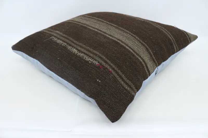 Turkish Kilim Pillow, Aztec Cushion Case, Kilim Pillow Cover, Vintage Kilim Throw Pillow, Pet Pillow Cover, 28x28 Brown Cushion, Cushion Cover - 6