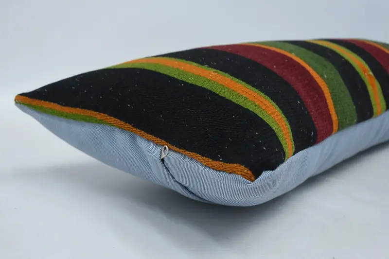 Vintage Kilim Throw Pillow, 12x36 Red Pillow Cover, Turkish Kilim Pillow, Pillow Case, Boho Pillow Sham Cover, Bolster Pillow Sham - 5