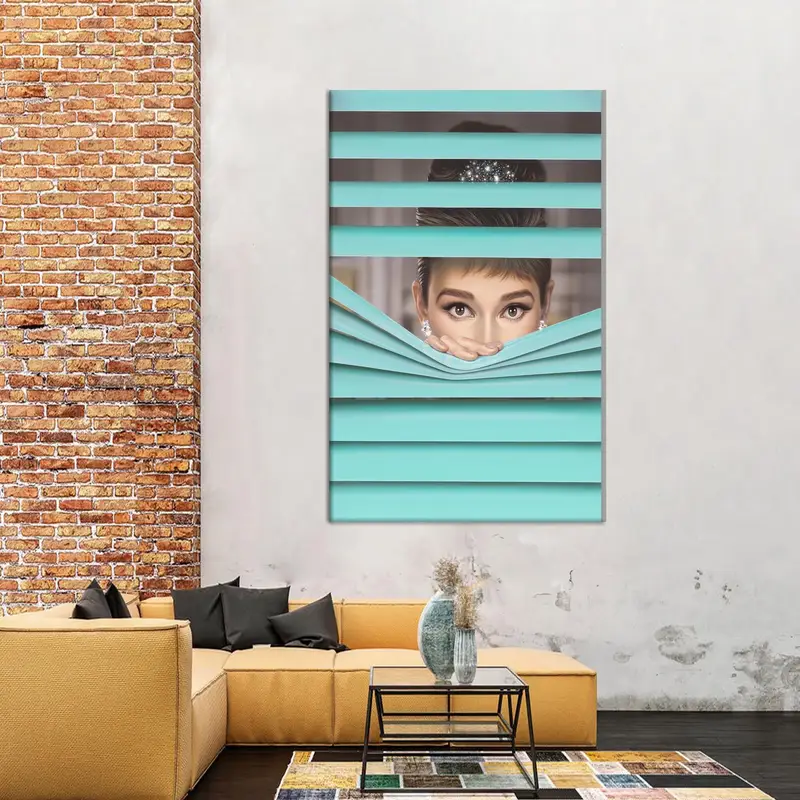 Arte de pared de Audrey Hepburn, decoración de lona pop de arte, regalo para la habitación de las chicas, decoración de lienzo de moda, arte de lienzo de lujo, arte moderno de lona, ​​arte de pared - 2