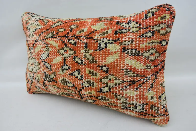 Vintage Pillow, Indoor Cushion, Cushion Case, Boho Pillow, Farmhouse Cushion Cover, Garden Cushion Cover, Throw Kilim Pillow, 12x20 Red Cushion - 3