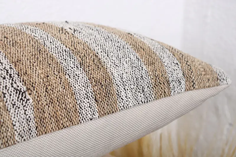 Boho Pillow, Cushion Case, 12x36 Beige Cushion Case, Handwoven Pillow Cover Pillow, Boho Pillow Sham Cover, Kilim Pillow Cover - 6
