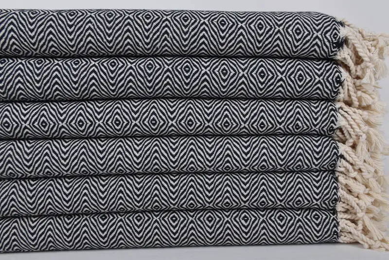 Scarf Towel, Hammam towel, Bath towel, Personalized Beach Towel, 70x40 Cotton Zigzag Diamond Towel, Wedding Gift Ideas, Custom Bath Towel - 2