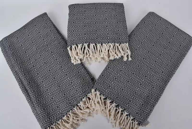 Scarf Towel, Hammam towel, Bath towel, Personalized Beach Towel, 70x40 Cotton Zigzag Diamond Towel, Wedding Gift Ideas, Custom Bath Towel - 6
