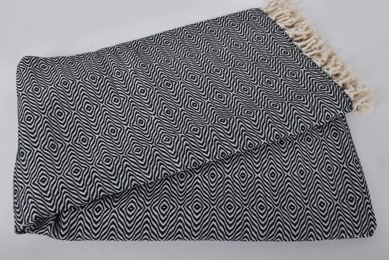 Scarf Towel, Hammam towel, Bath towel, Personalized Beach Towel, 70x40 Cotton Zigzag Diamond Towel, Wedding Gift Ideas, Custom Bath Towel - 4
