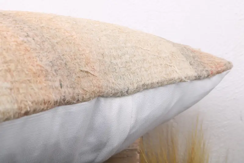 Boho Pillow Sham Cover, 20x20 Beige Pillow Case, Neutral Pillow Cover, Pillow for Couch, Cushion Cover, Traditional Pillow, Kilim Cushion Sham - 6