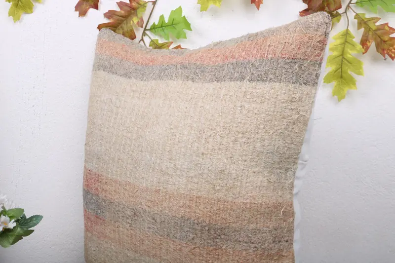 Boho Pillow Sham Cover, 20x20 Beige Pillow Case, Neutral Pillow Cover, Pillow for Couch, Cushion Cover, Traditional Pillow, Kilim Cushion Sham - 5
