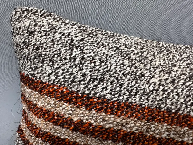 Cushion, Ethnical Kilim Rug Pillow, Pillow for Sofa, Vintage Kilim Pillow, Neutral Throw Cushion, Cotton Pillow, 8x16 Brown Cushion Cover - 5