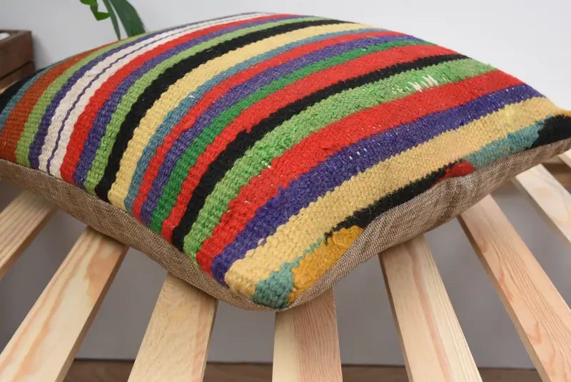 Cushion, 18x18 Red Pillow Cover, Floor Cushion, Gift Pillow, Boho Pillow Sham Cover, Aztec Pillow Case, Kilim Cushion Sham, Garden Pillow - 6