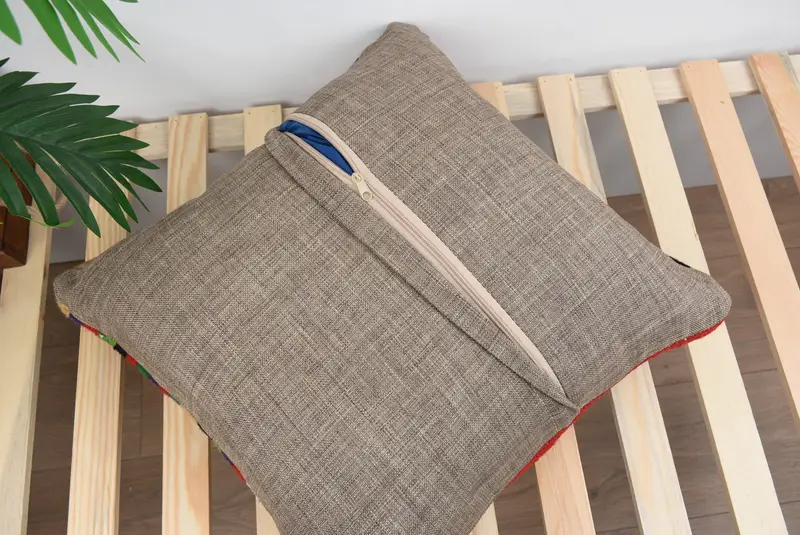 Cushion, 18x18 Red Pillow Cover, Floor Cushion, Gift Pillow, Boho Pillow Sham Cover, Aztec Pillow Case, Kilim Cushion Sham, Garden Pillow - 8