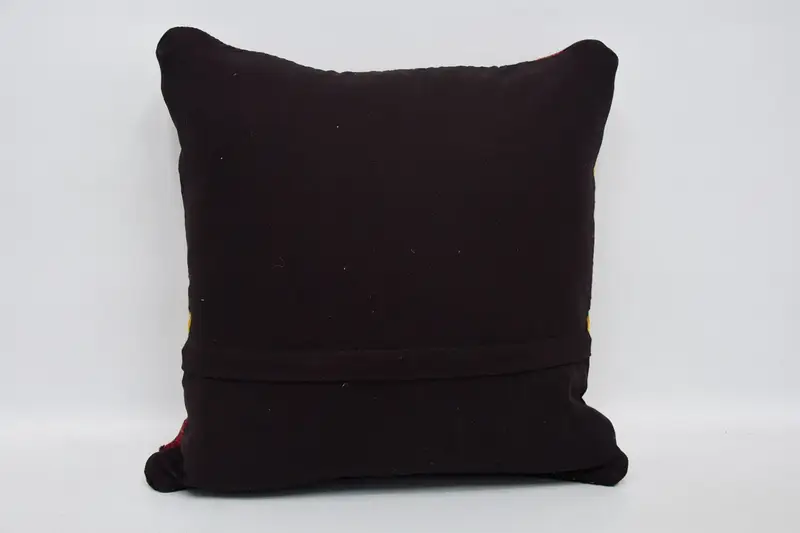 Pillow Sham, Antique Pillows, 18x18 Red Cushion Cover, Throw Kilim Pillow, Pillow for Sofa, Decorative Throw Cushion, Outdoor Cushion - 6
