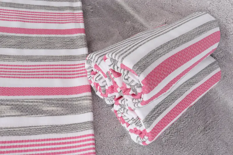 Xmas Gifts, Embroidered Towel, Large Turkish Towel, 70x40 Cotton Striped Towel, Eco-friendly Turkish towel for home and travel, Wedding Gift - 8