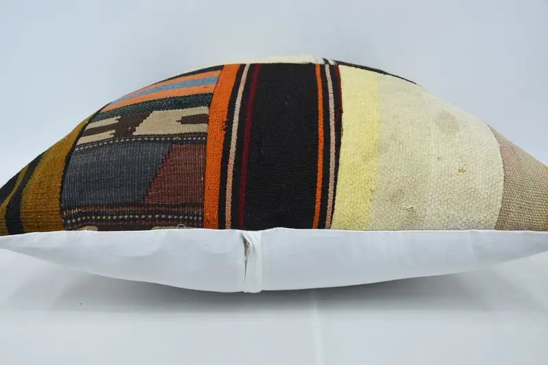 Kilim Pillow Cover, Pillow for Couch, Cushion Case, 28x28 Brown Pillow Cover, Handwoven Pillow Cover Cushion Case, Interior Designer Pillow - 5