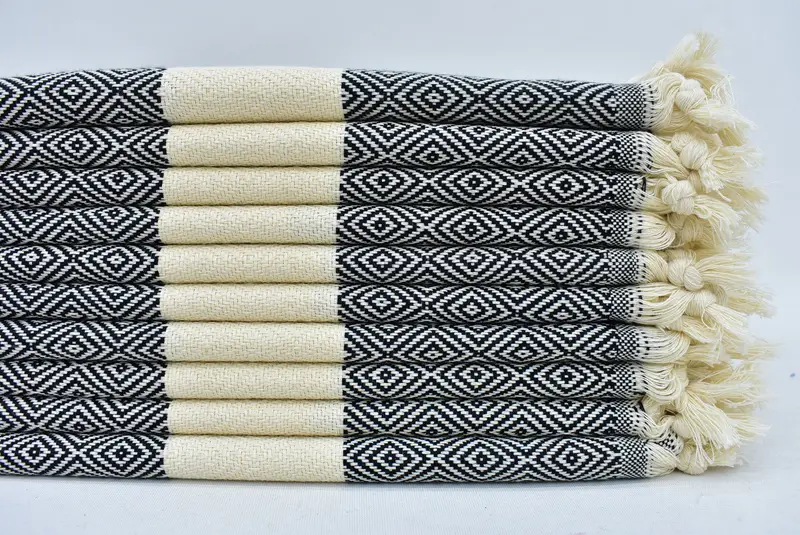 Monogram Hand Towel Black Diamond Tea Towel, 36x20 Inches